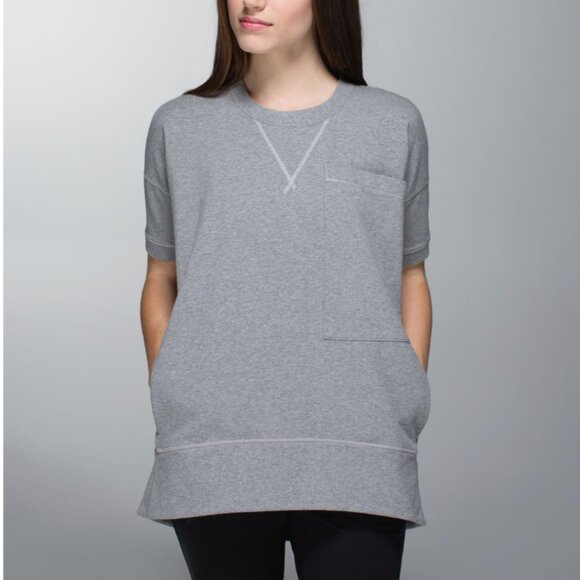 Lululemon Mudra Sweatshirt Heathered Medium Grey Size 8 - Picture 2 of 9